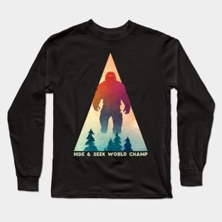 Geometric Sasquatch Hide and Seek Long Sleeve T-Shirt